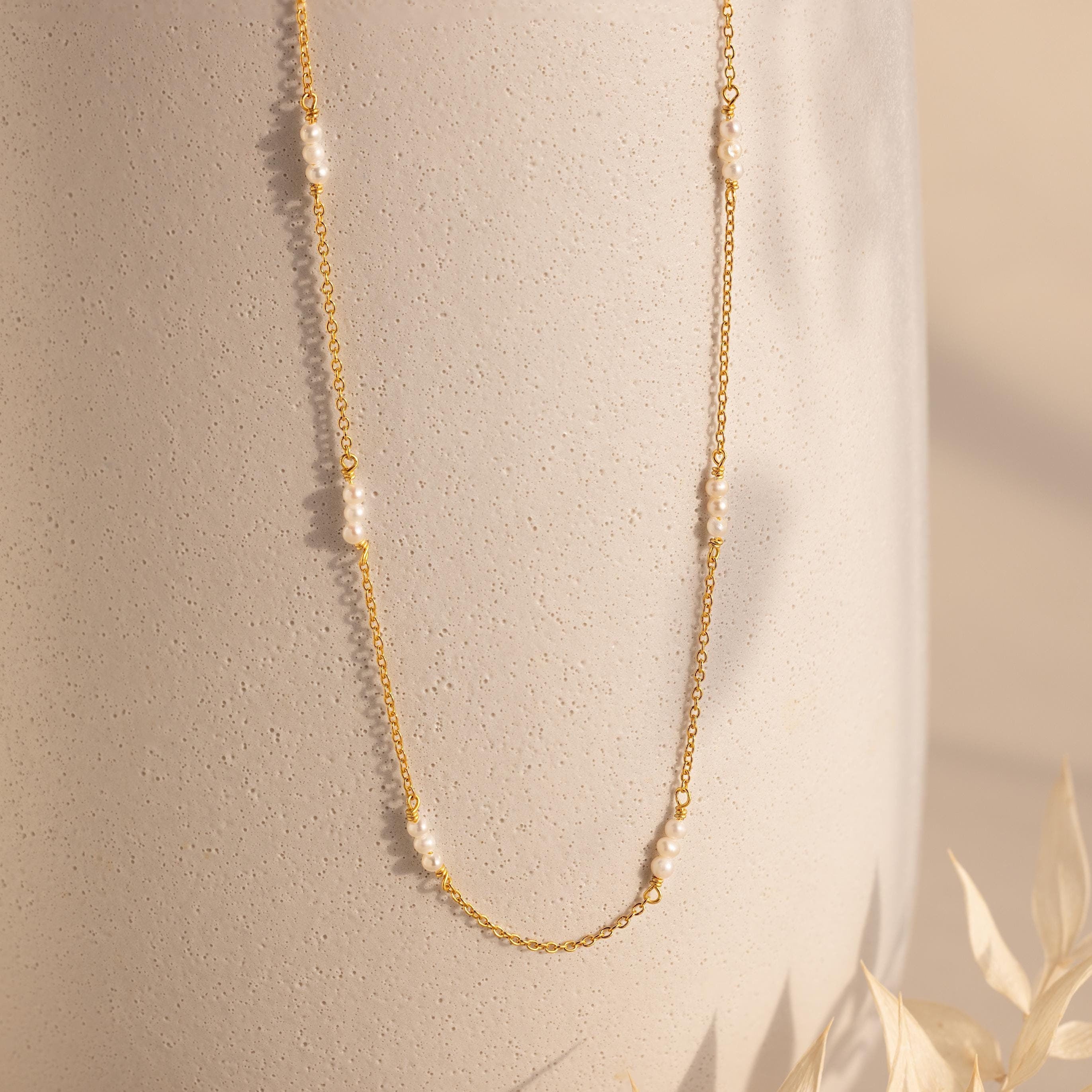 Hali Pearl Station Necklace