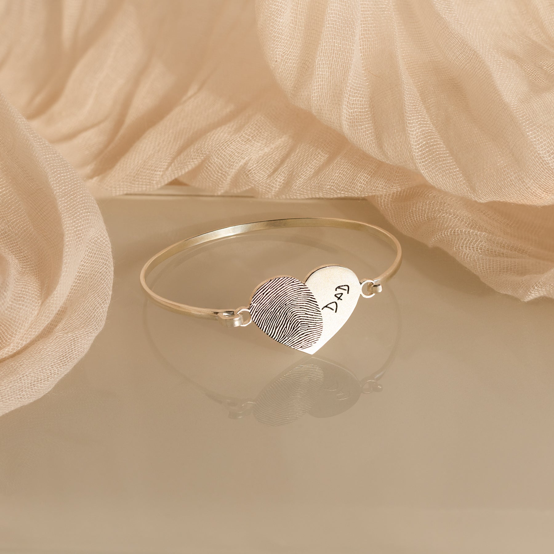 Fingerprint Heart Bangle