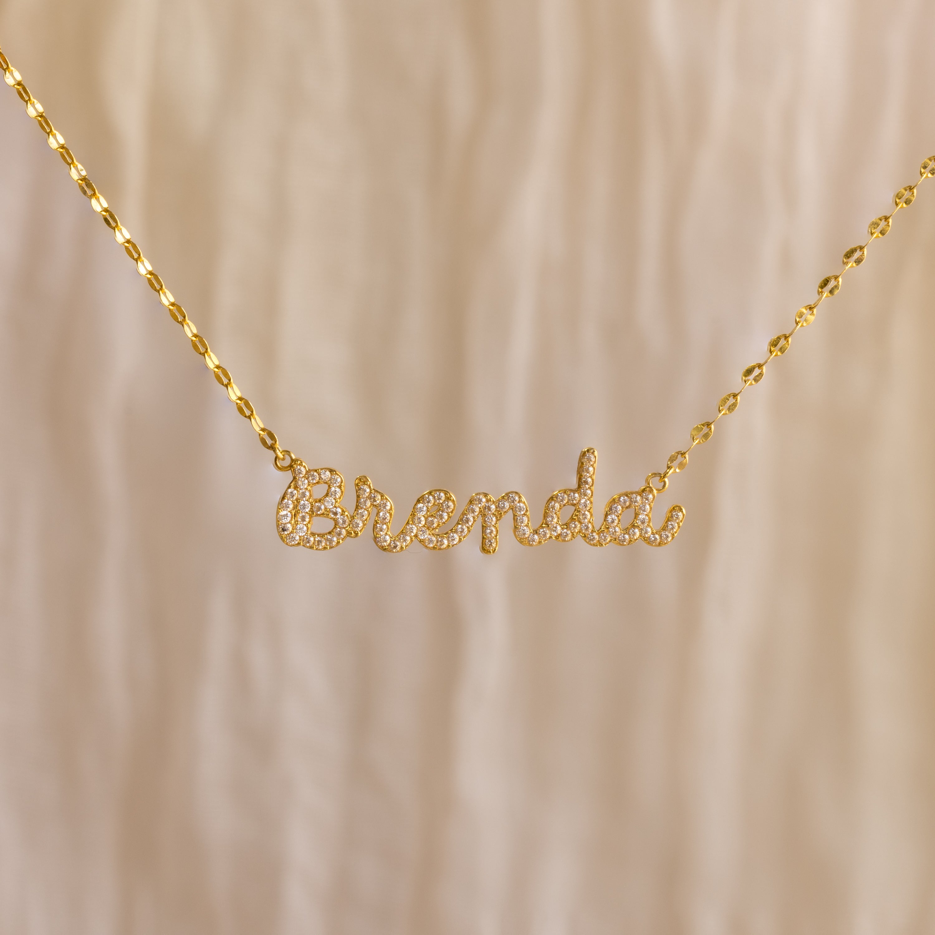 Pave Dream Script Name Necklace