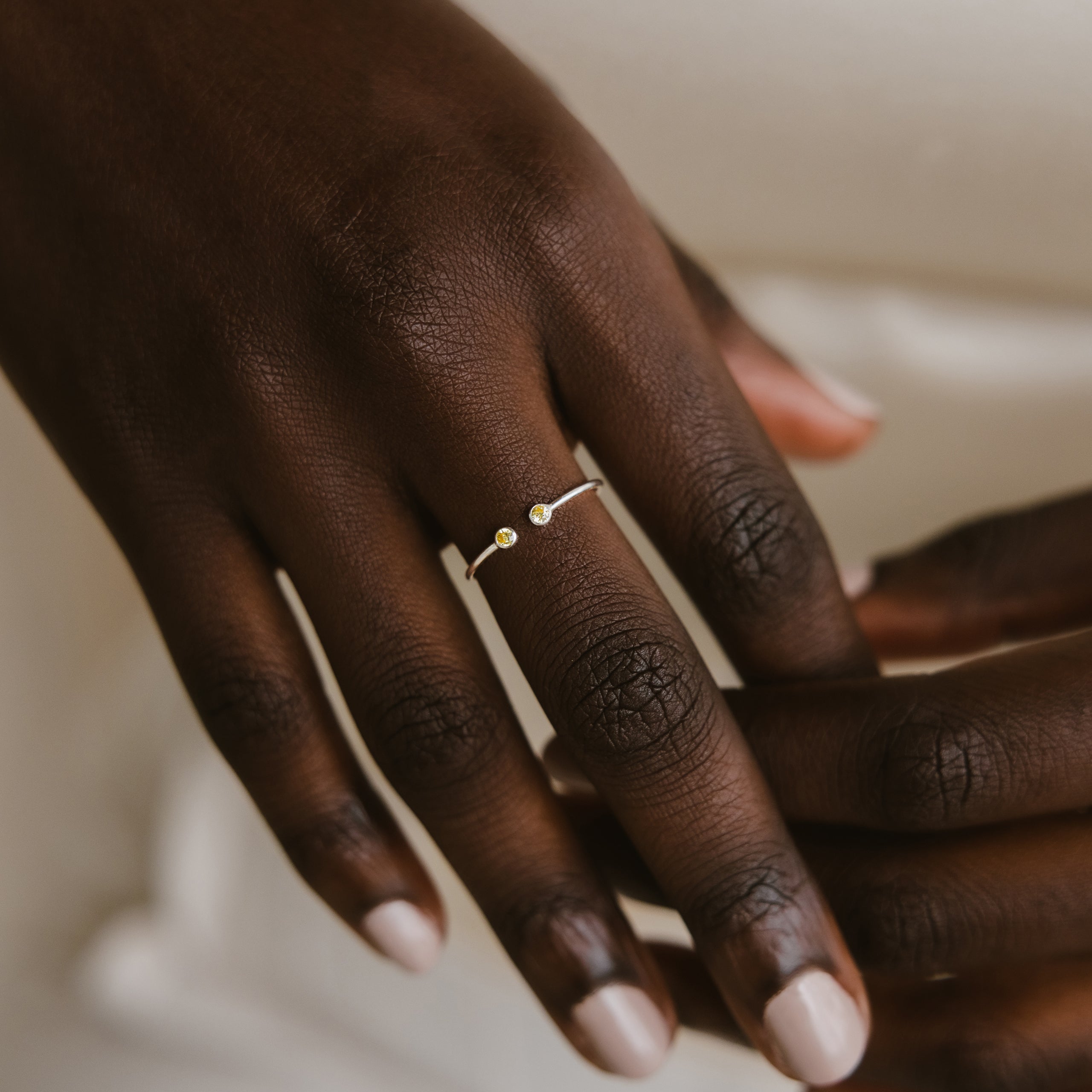 Tiny Dual Birthstone Ring