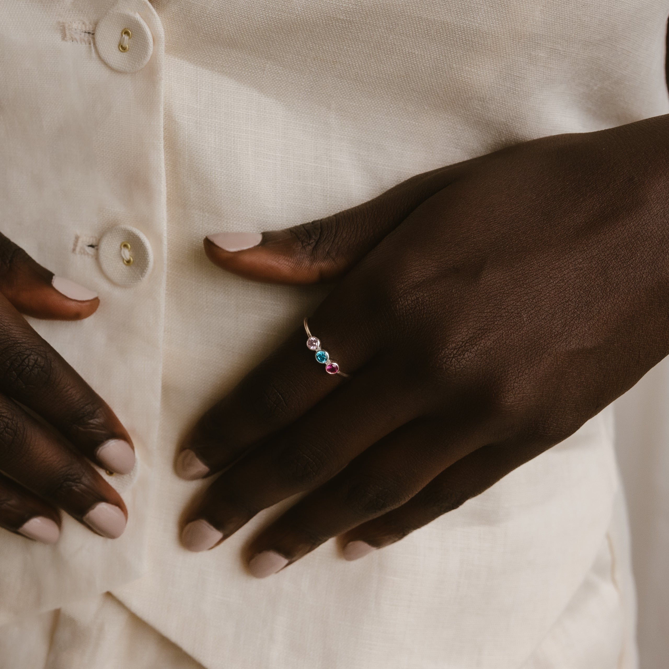 Triple Birthstone Ring