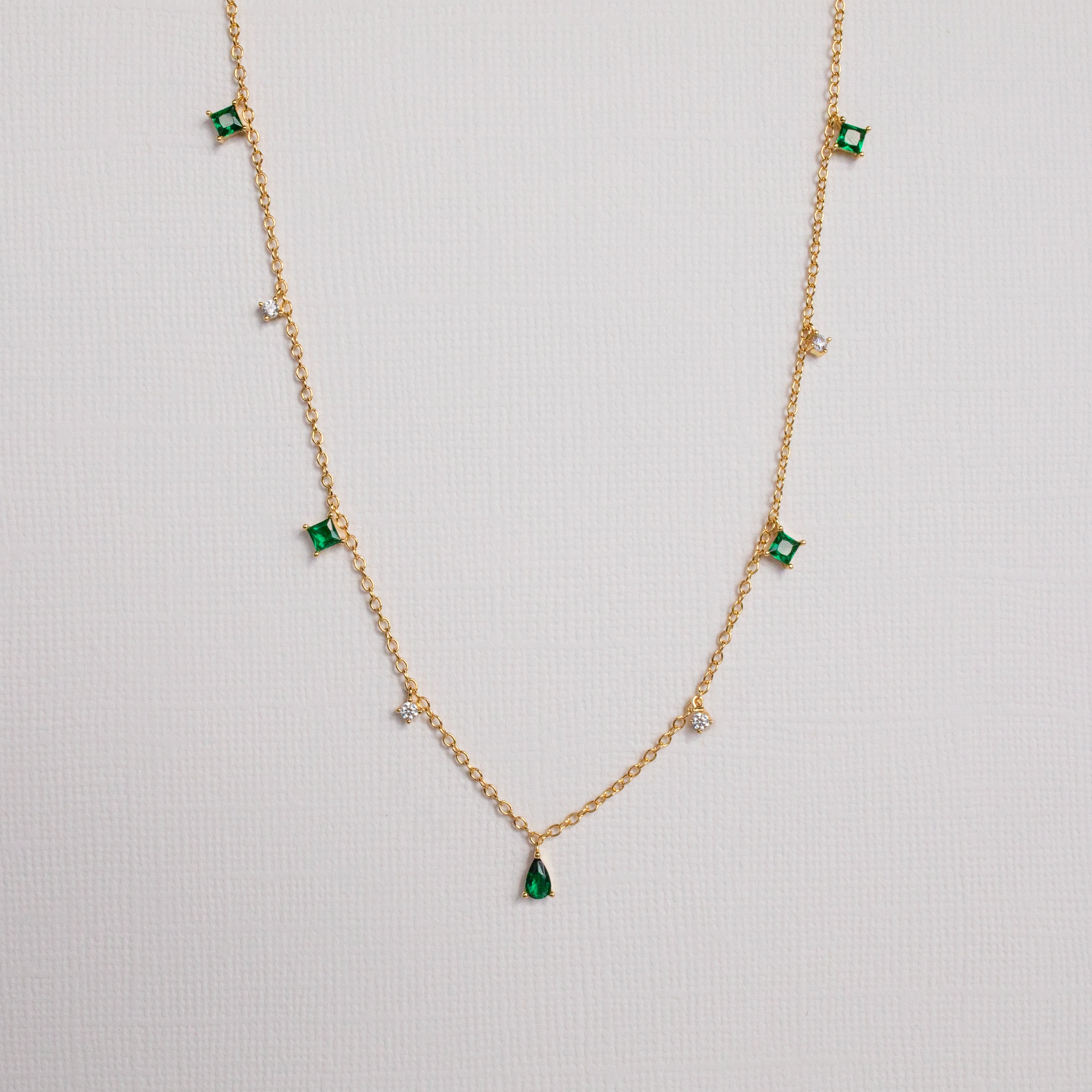 Larissa Emerald Station Necklace