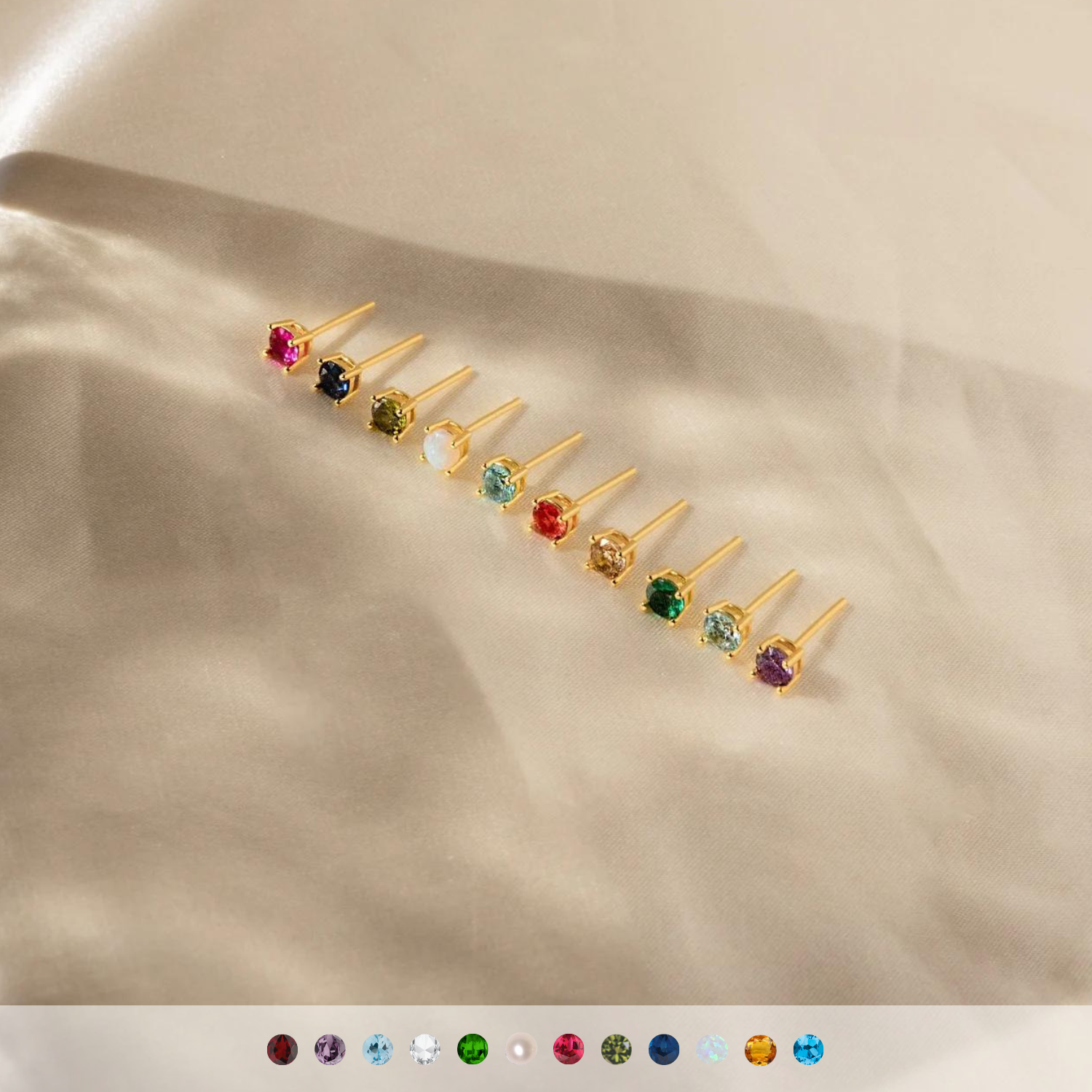 Booker Large Birthstone Studs