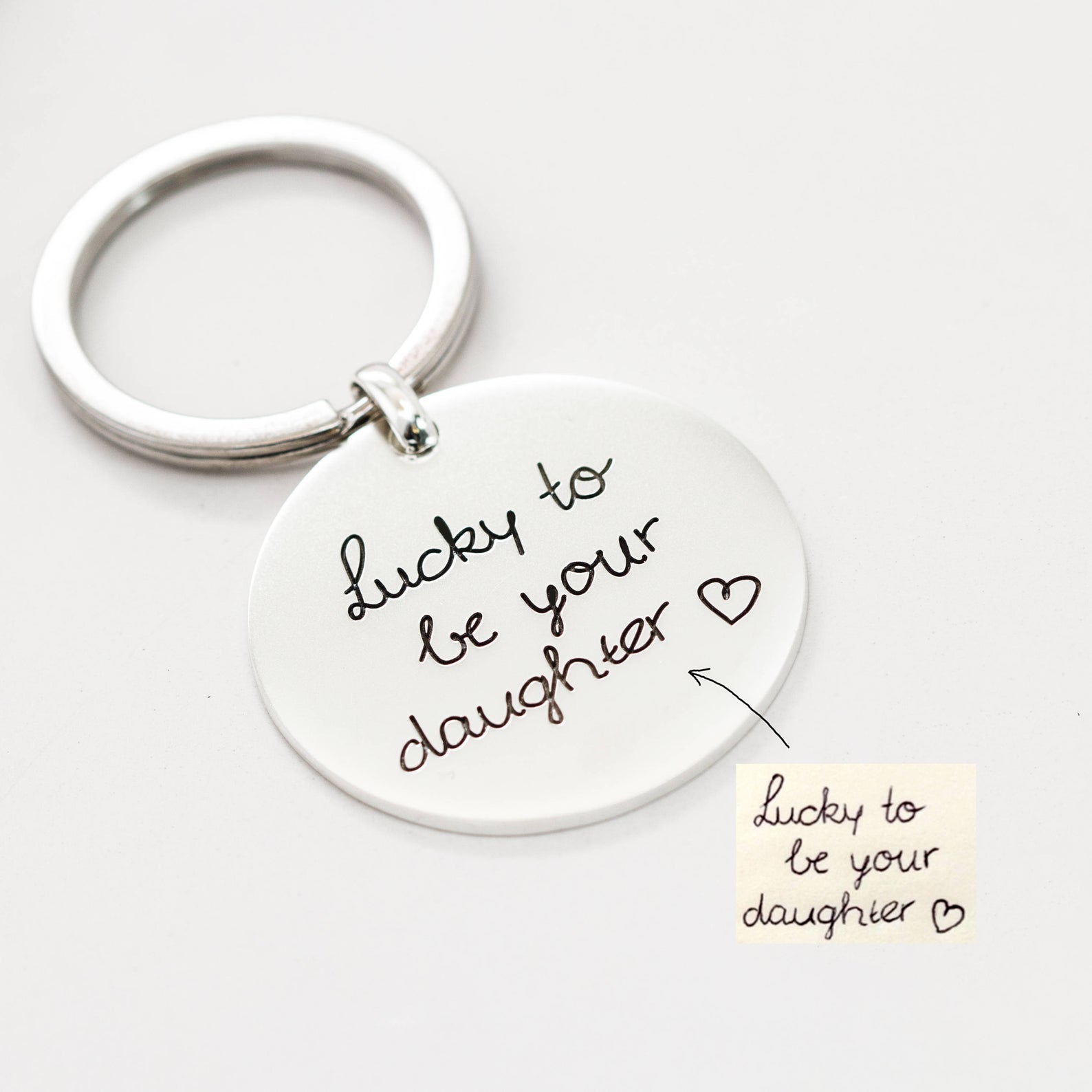 Handwriting Circle Keychain