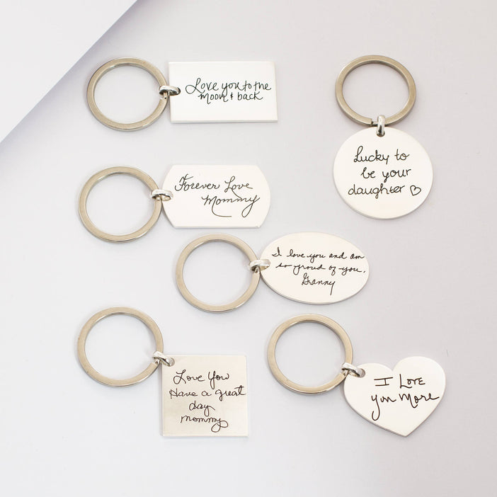 Handwriting Circle Keychain