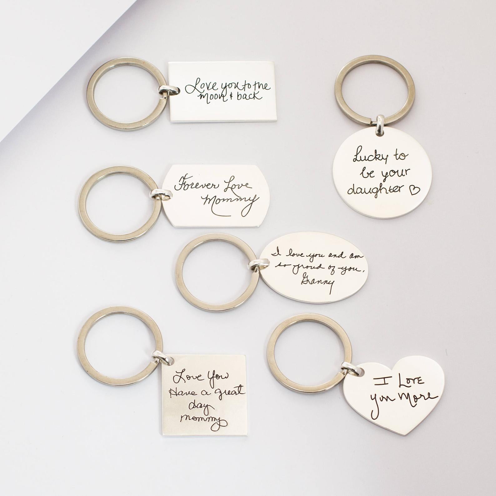 Handwriting Heart Keychain