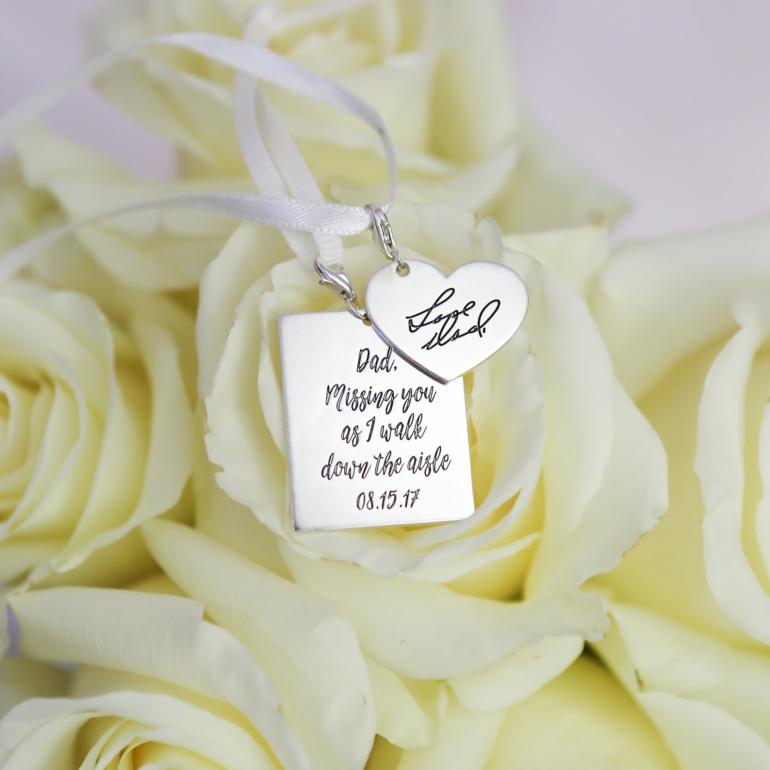 Handwriting Bouquet Charm