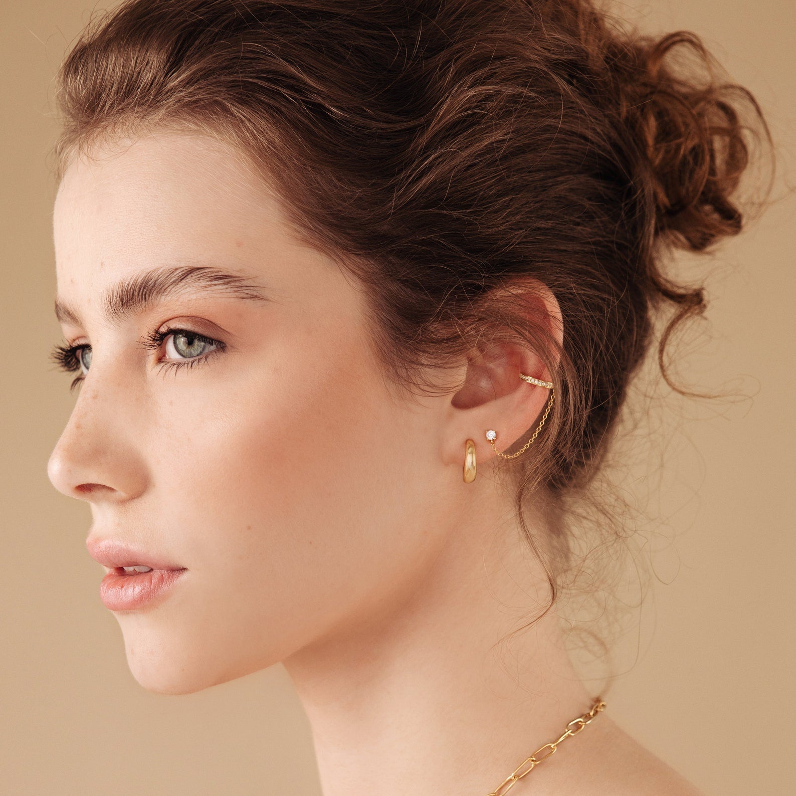 Pave Chain Ear Cuffs