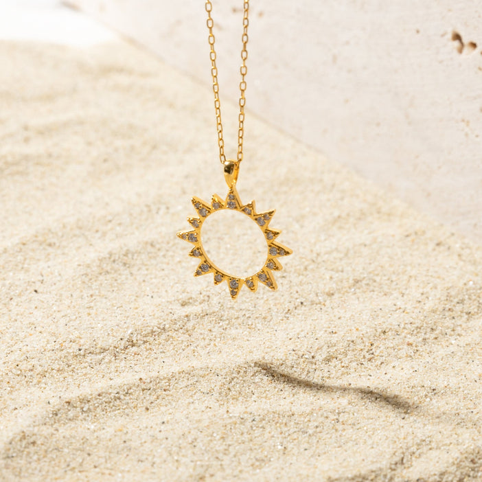 Pave Sun Necklace