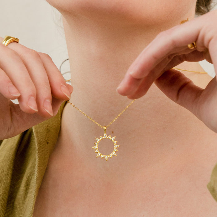 Pave Sun Necklace