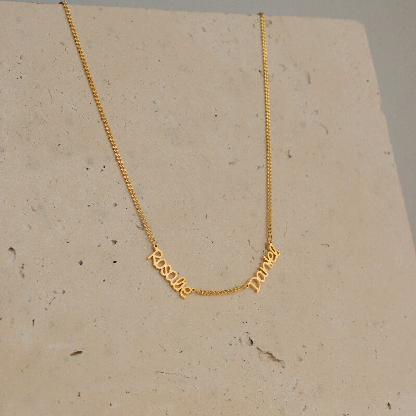 Preppy Multiple Name Necklace in Curb Chain