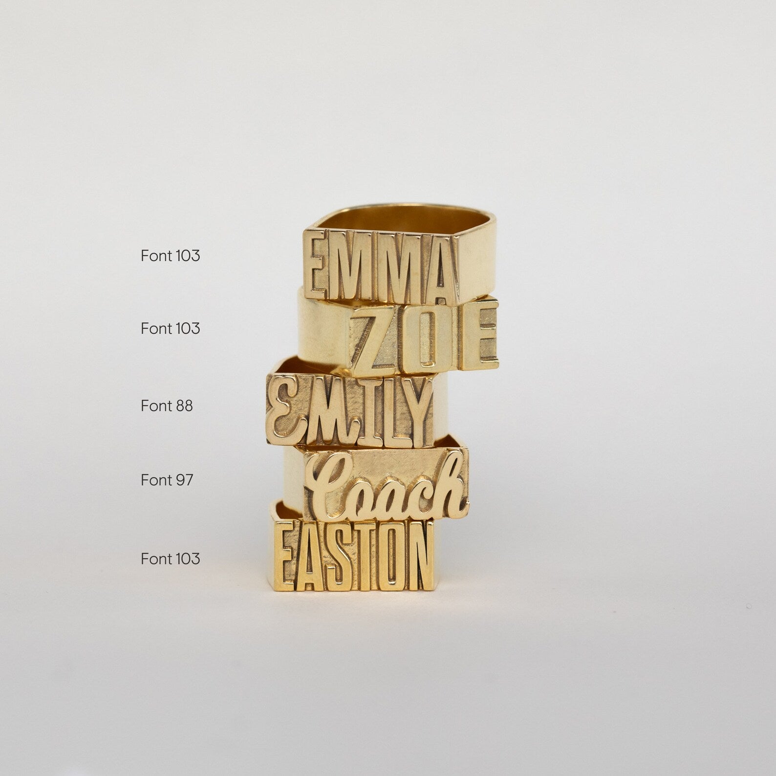 Bold Name Ring