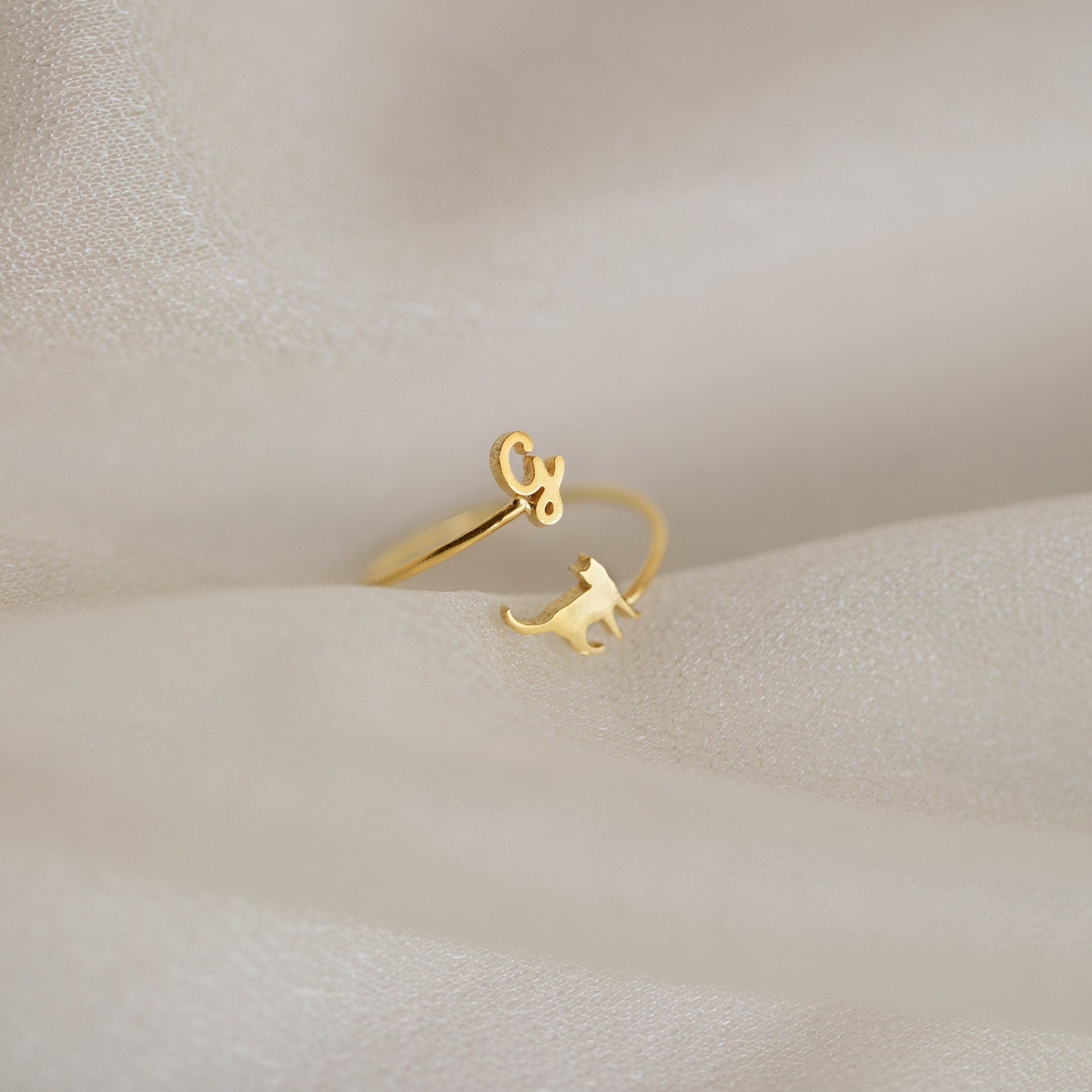 Duo Pet Initial Wrap Ring