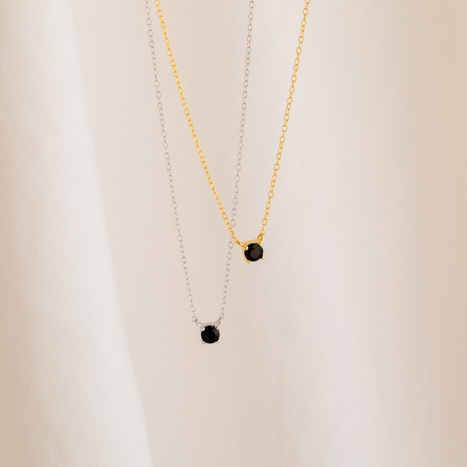 Onyx Dainty Diamond Necklace