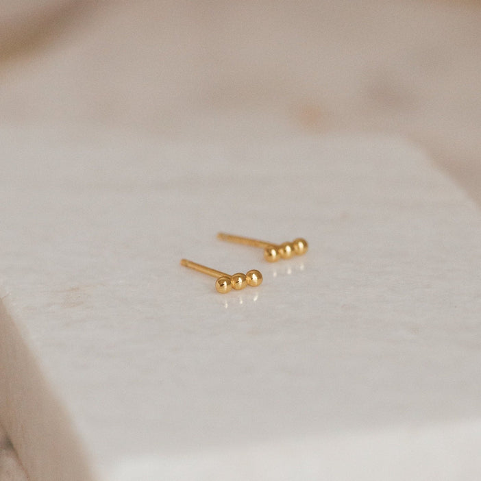 Trio Beaded Bar Studs