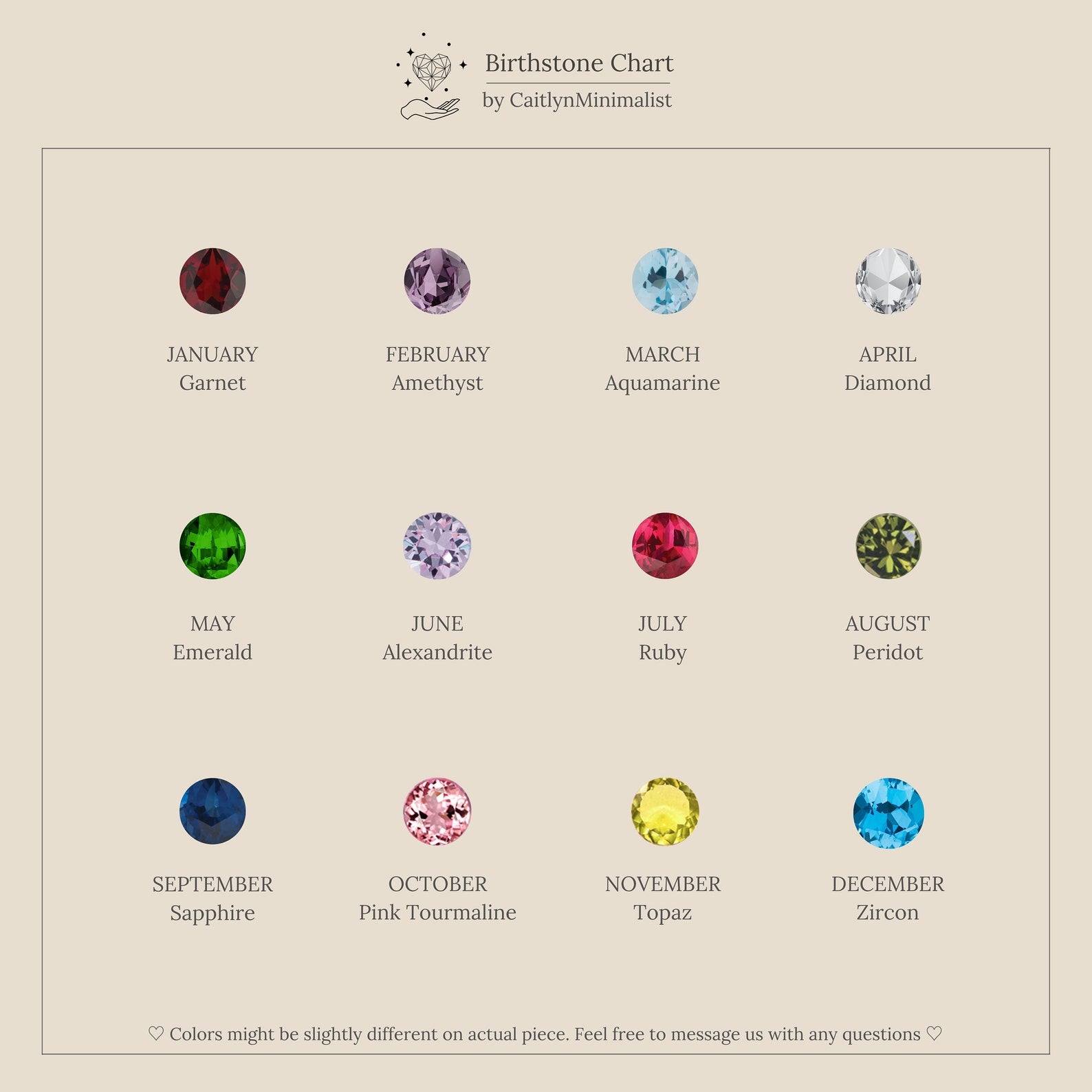 Mellow Birthstone Name Necklace