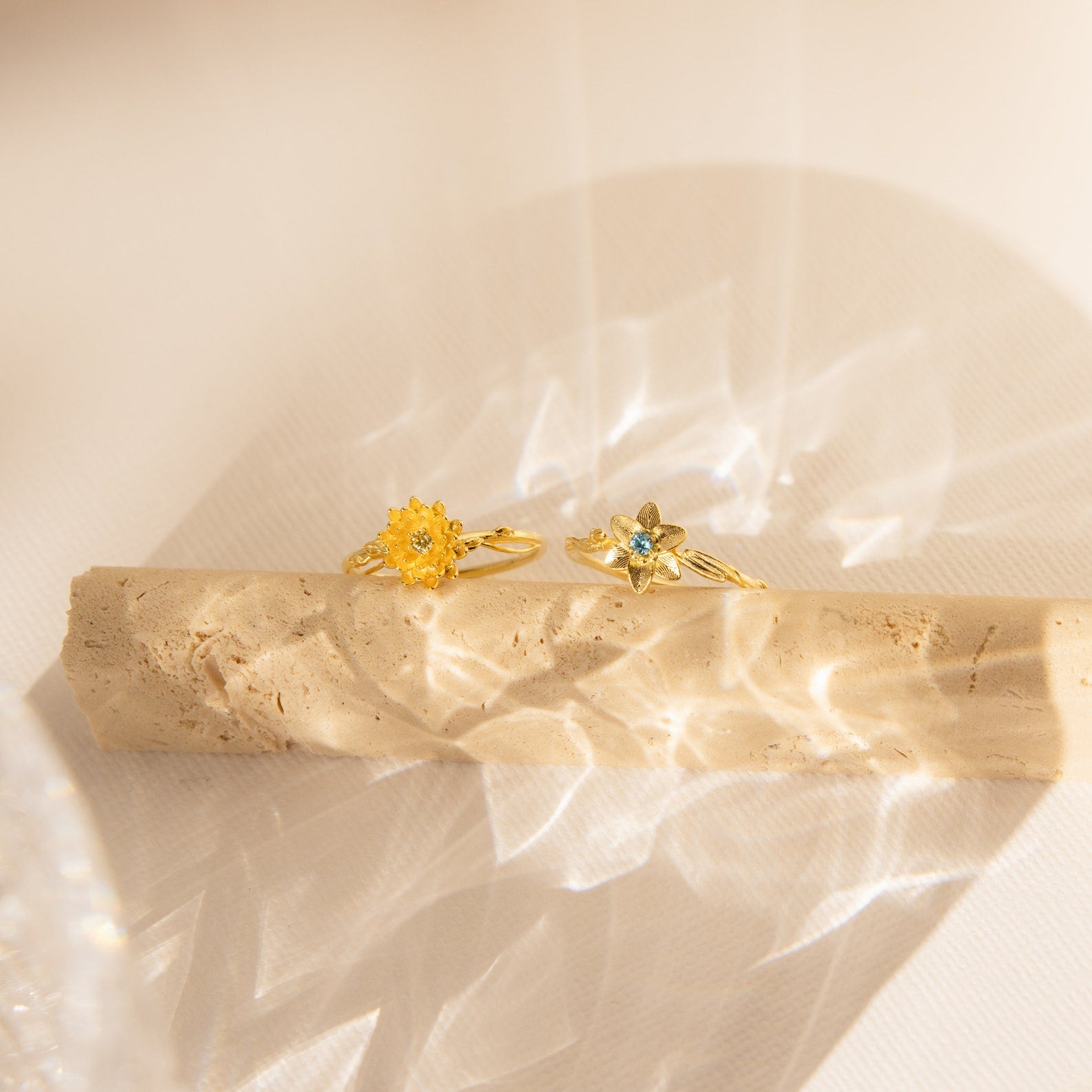 Flower Birthstone Ring