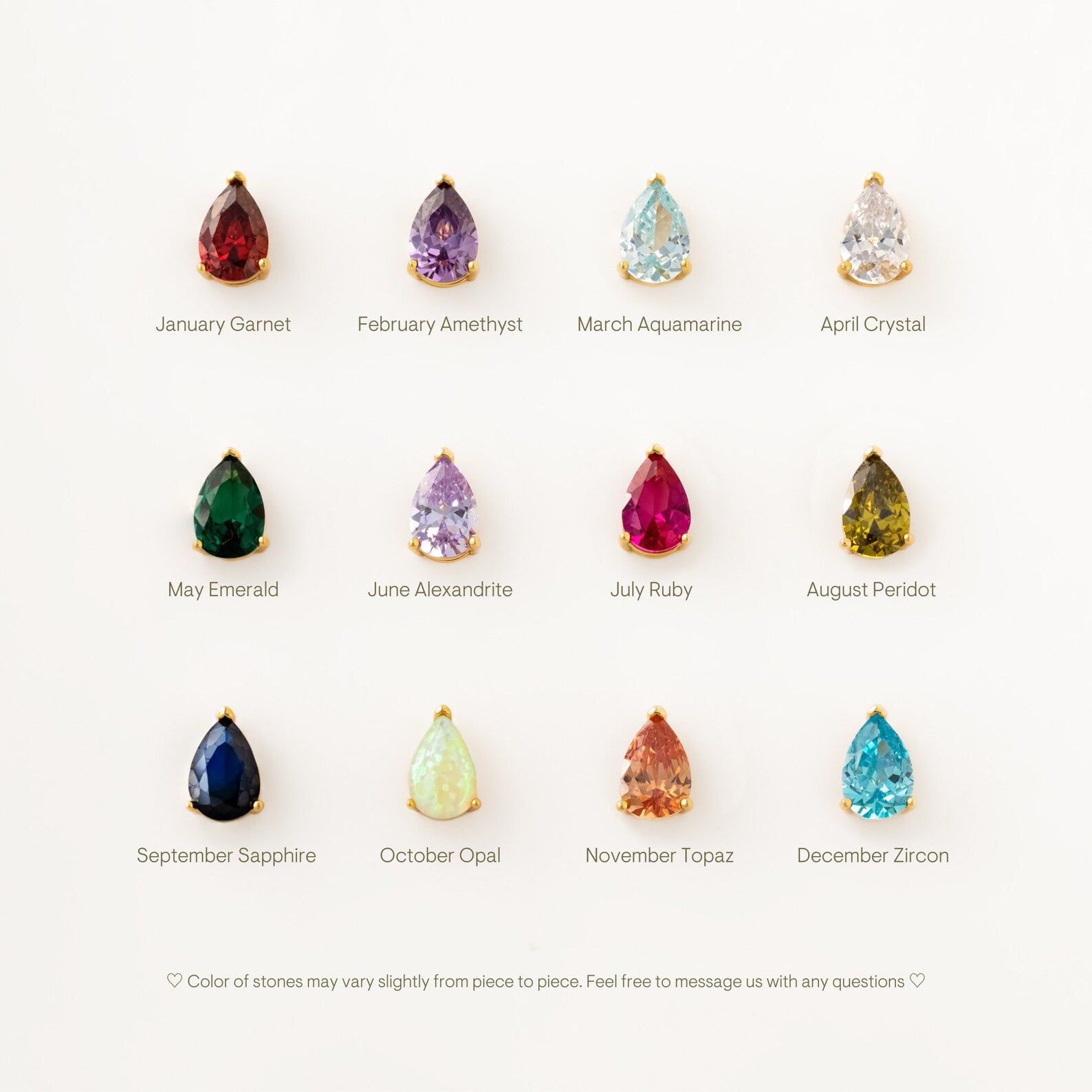 Pave Birthstone Drop Huggies