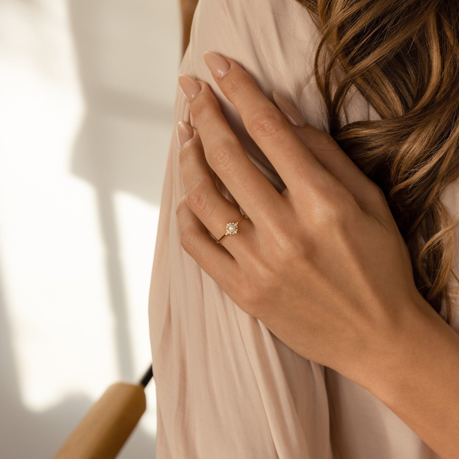 Vintage Pave Pearl Ring