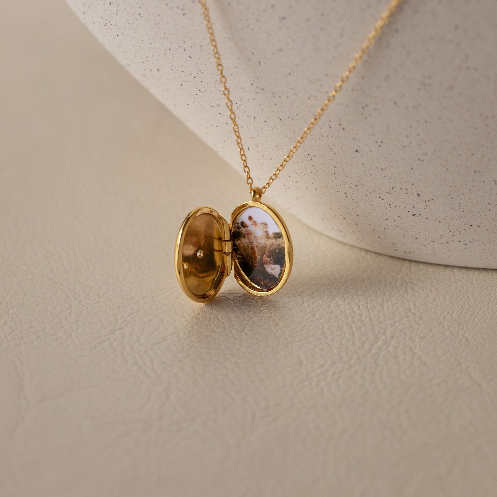 Eliza Oval Locket Necklace