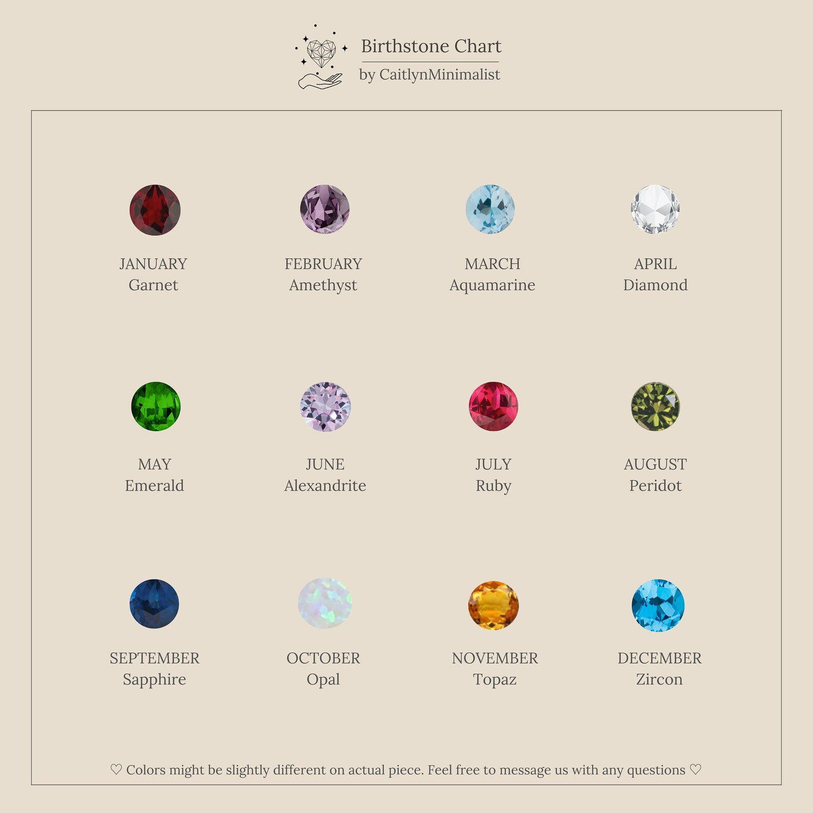 Genevieve Birthstone Huggies