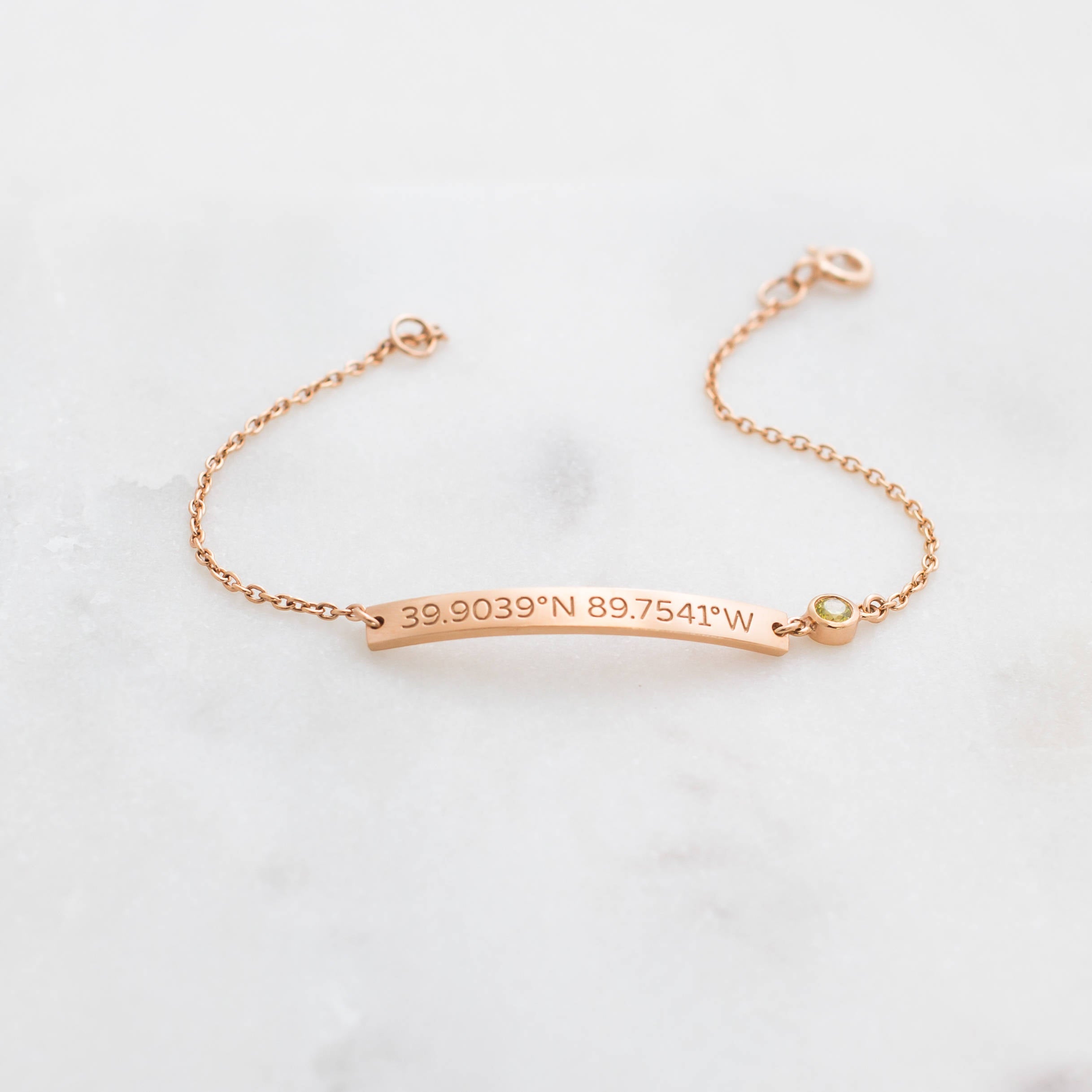 Thin Coordinates Bar Bracelet