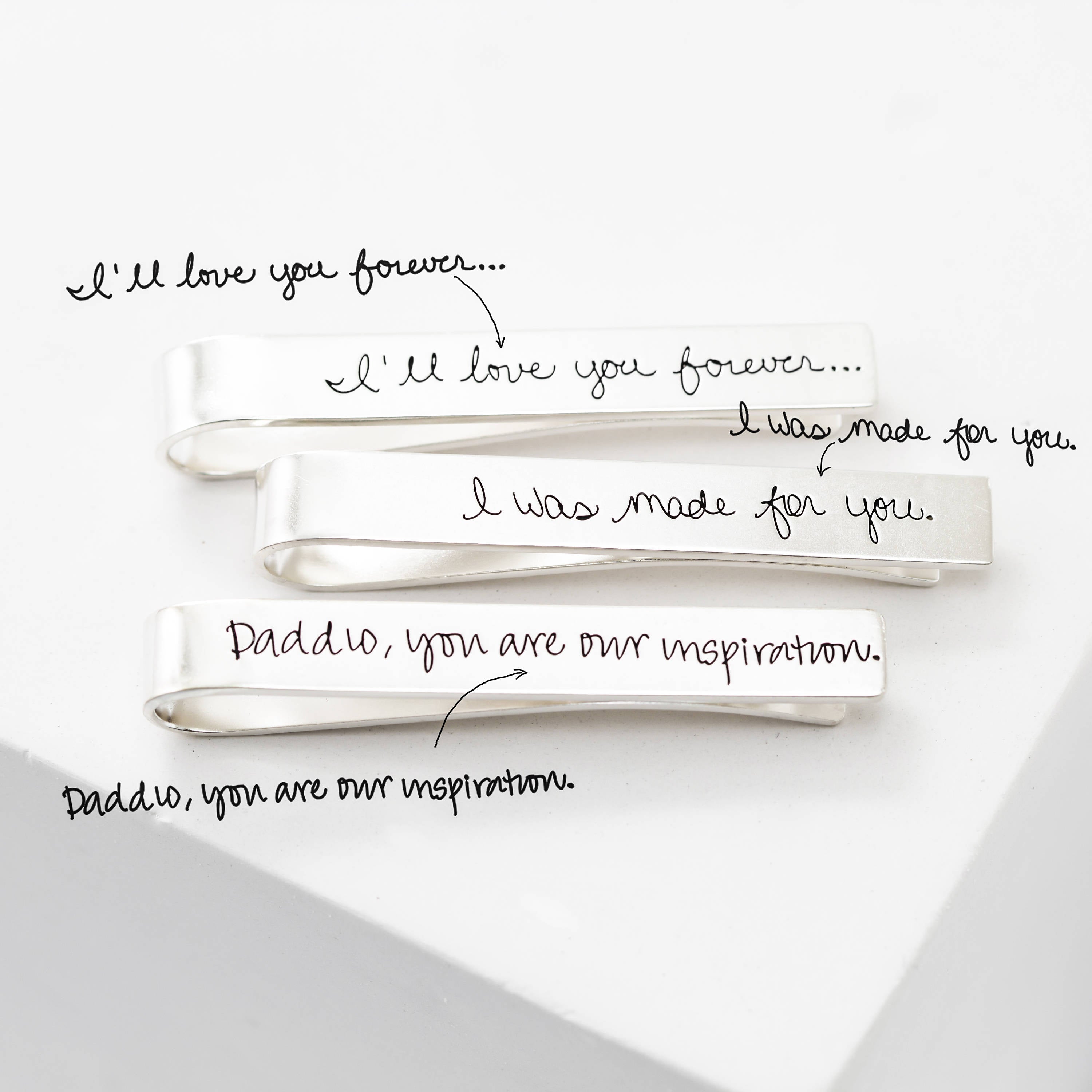 Handwriting Tie Clip