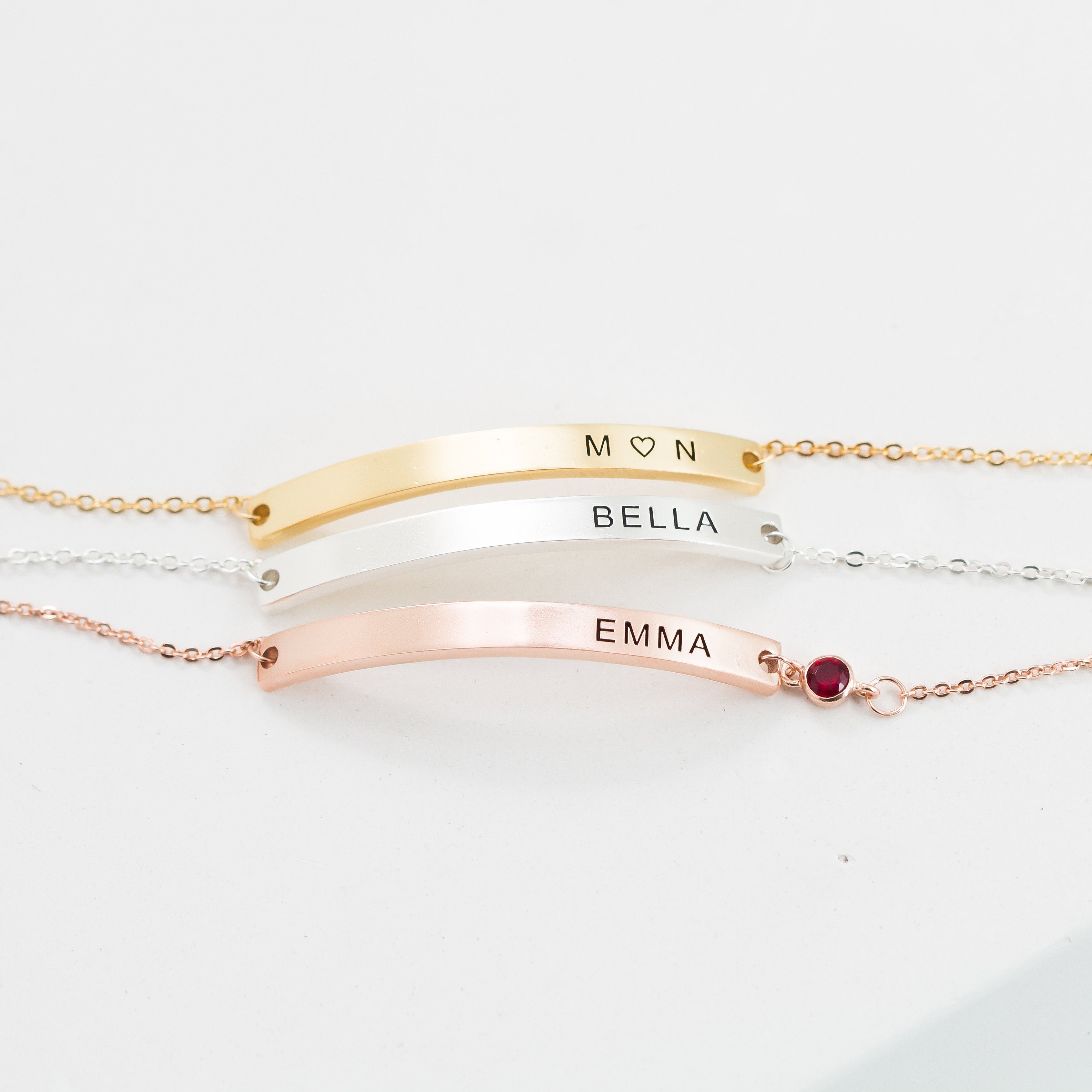 Thin Name Bar Bracelet