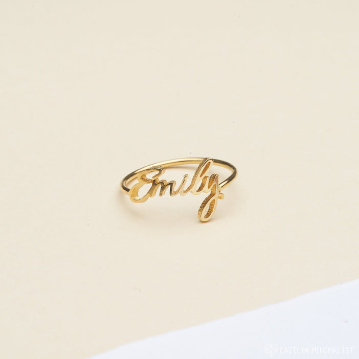 Grace Script Name Ring