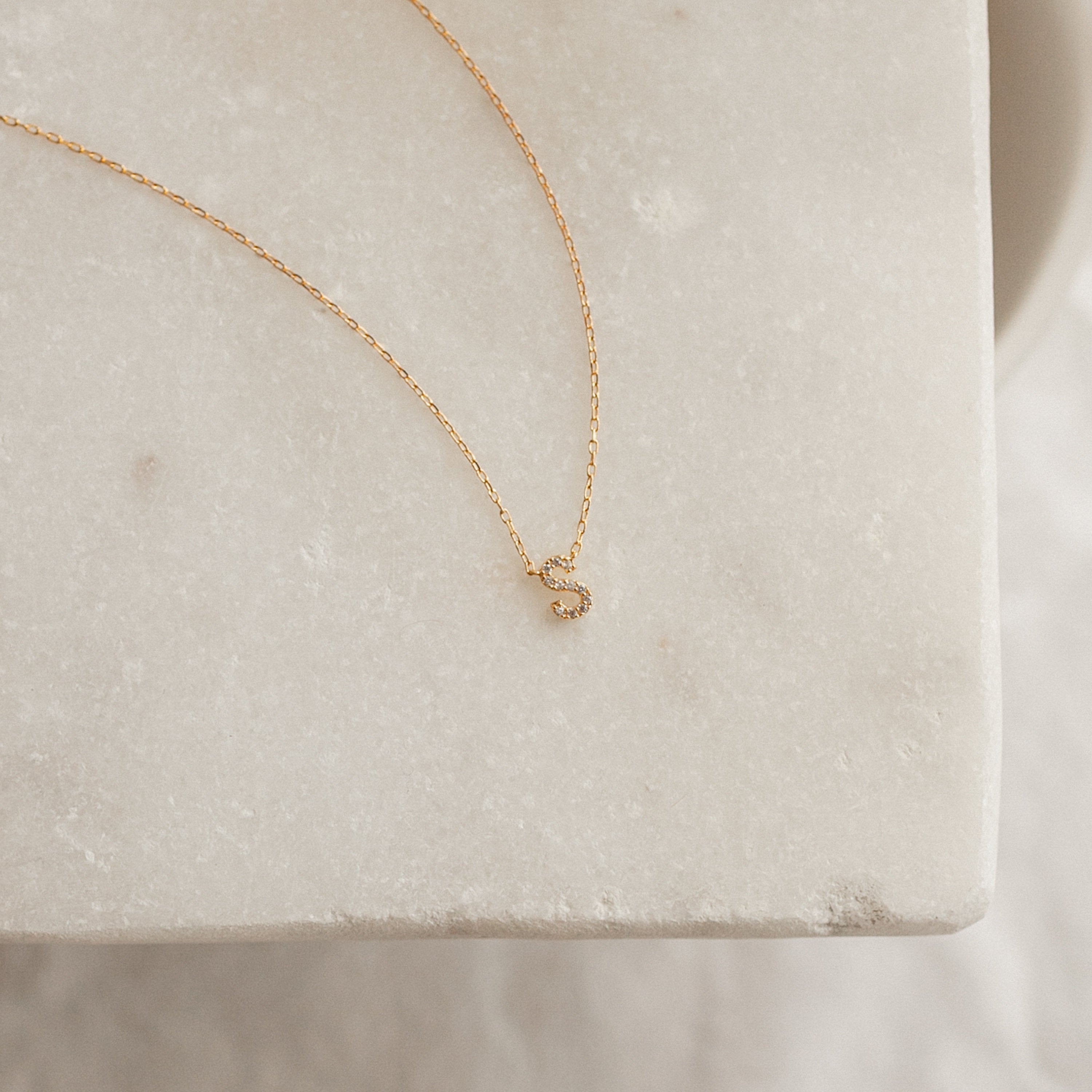 Pave Initial Necklace