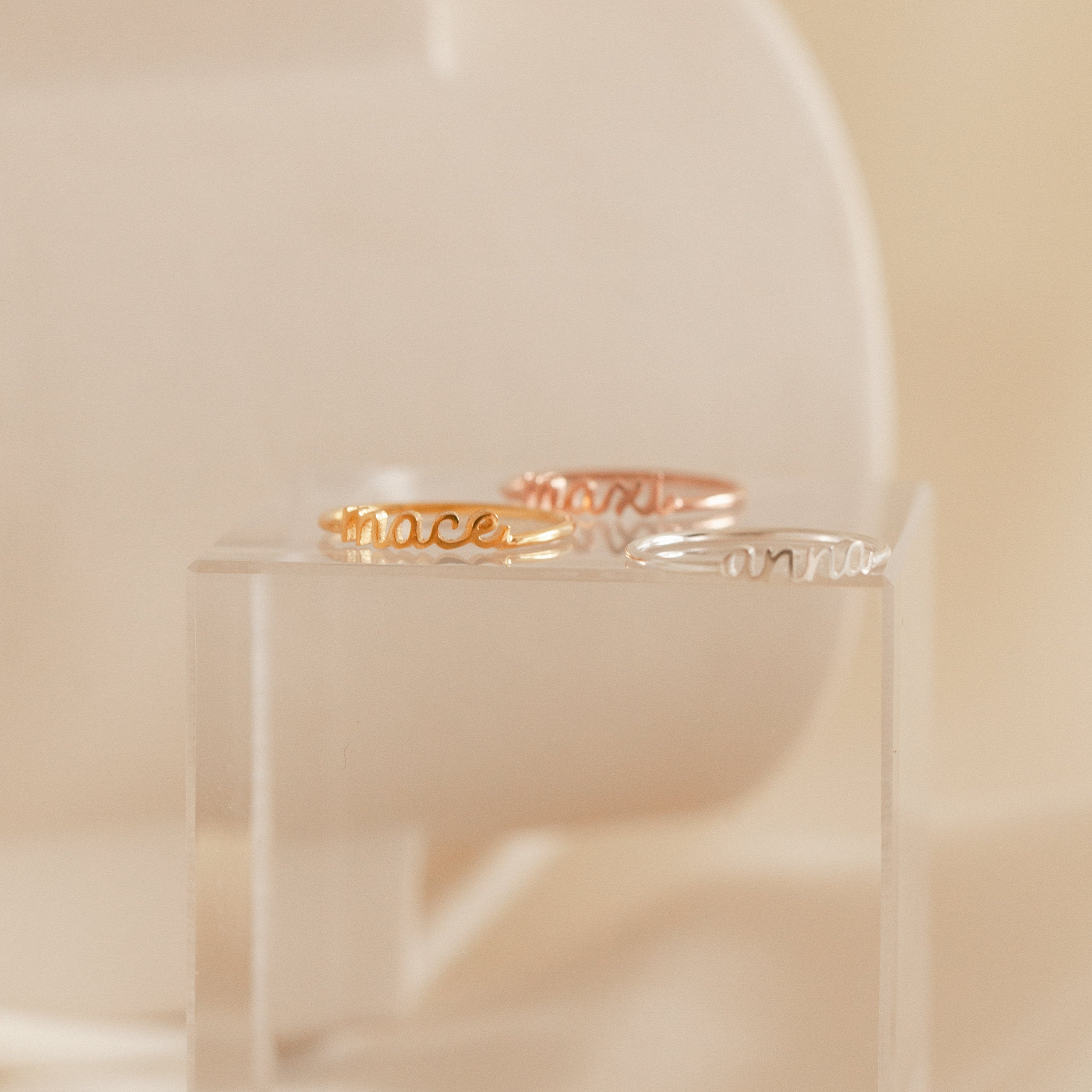 Petite Tiny Name Ring